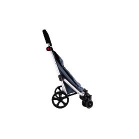 CARRO DE LA COMPRA GRIS ABATIBLE DE ALUMINIO CON 6 RUEDAS GIRATORIAS 53 L