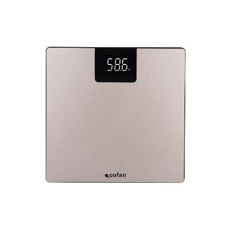BÁSCULA DE BAÑO DIGITAL COLOR PIEDRA CON PANTALLA LED 30 X 30 X 2,2 CM
