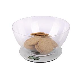 BÁSCULA DE COCINA DIGITAL CON CUENCO DE CAPACIDAD 3,8 L 10 KILOS 25,5 X 14 CM