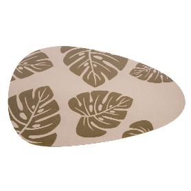 BAJOPLATO FORMA TRIANGULAR COLOR MARRON CLARO  ESTAMPADO  MEDIDA 45 X 36 CM   CAJA 6 UNID.