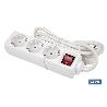BASE MÚLTIPLE 3T. 1,4M CABLE C/INT. (16A-250V)