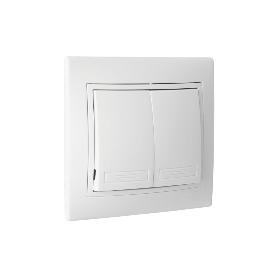 DOBLE INTERRUPTOR-CONMUTADOR EMPOTRAR MODELO PACIFIC (BL)