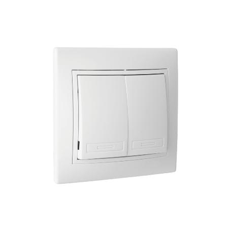 DOBLE INTERRUPTOR-CONMUTADOR EMPOTRAR MODELO PACIFIC (BL)