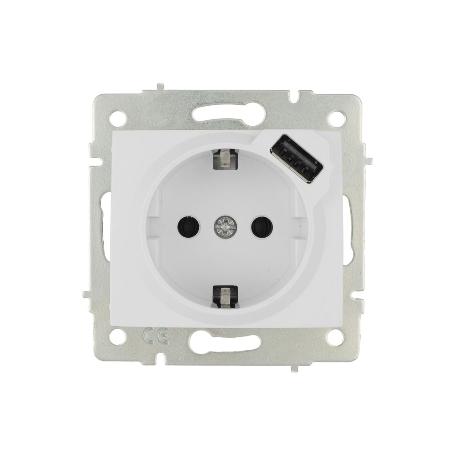 BASE ENCHUFE 2P+T CON OBTURADOR MODELO PACIFIC 16A 250V ENTRADA USB