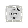 BASE ENCHUFE 2P+T CON OBTURADOR MODELO PACIFIC 16A 250V ENTRADA USB