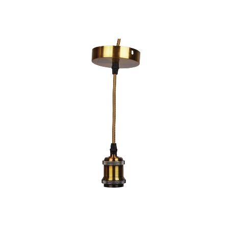 PORTALAMPARAS (CABLE+ROSETÓN)  ORO E27 100X10CM