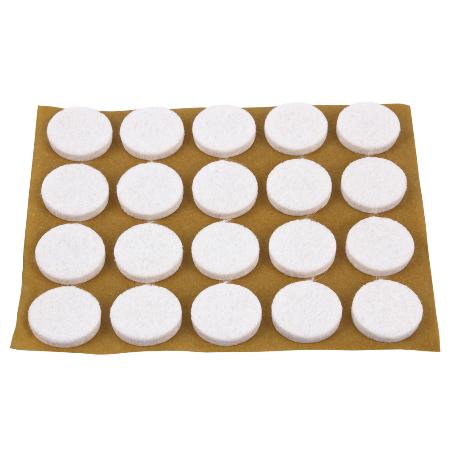 BL 2X20 UDS FIELTRO REDONDO BLANCO 17X3MM   CAJA 10 UNID.