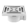 VÁLVULA SIFÓNICA SUMIDERO 146X146 MM CON SALIDA Ø32-40 Y TAPA ACERO INOX.