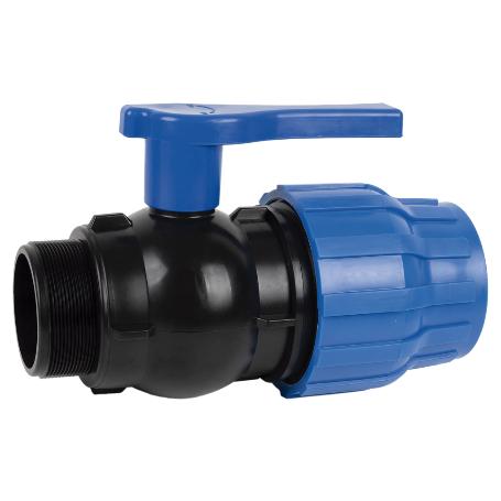 ENLACE VÁLVULA DE BOLA ROSCA MACHO PP PN16 90 X 3