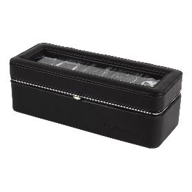 CAJA GUARDA RELOJES 5 UDS PIEL NEGRA