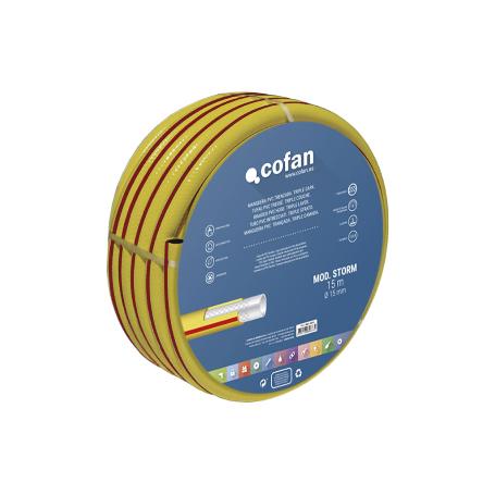 MANGUERA PVC MODELO STORM 3C TRENZADA Ø15X15 M
