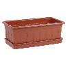 JARDINERA MARRON  MODELO AZAHAR 40 X 20 X 15.5 + PLATO 38 X 16.6 CM   CAJA 12 UNID.