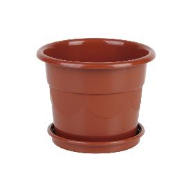 MACETA DALIA COLOR MARRON  28.5X22.5+ PLATO 23.5CM   CAJA 12 UNID.