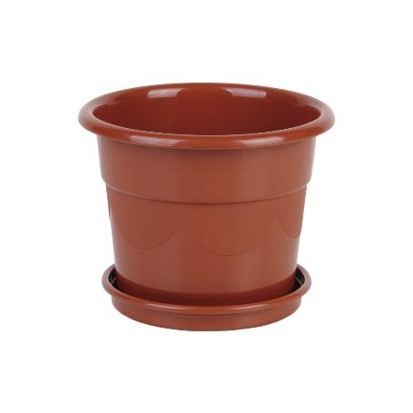 MACETA DALIA COLOR MARRON  28.5X22.5+ PLATO 23.5CM   CAJA 12 UNID.