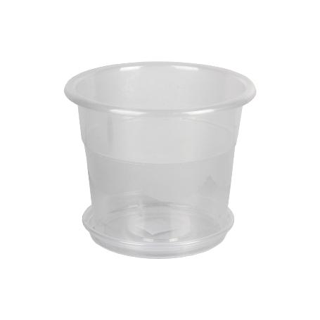 MACETA ORQUIDEA TRANSPARENTE 23.5X20+ PLATO 20CM   CAJA 12 UNID.