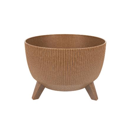 MACETA CON PATAS Y FILTRO DE DRENAJE COLOR MARRÓN WPC Ø 399 X 205 MM 21 L VENTA UNITARIA