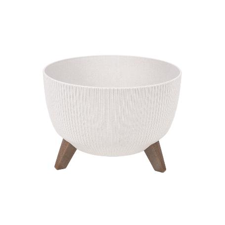 MACETA CON PATAS Y FILTRO DE DRENAJE COLOR BLANCO WPC Ø 242 X 183 MM 9,3 L VENTA UNITARIA
