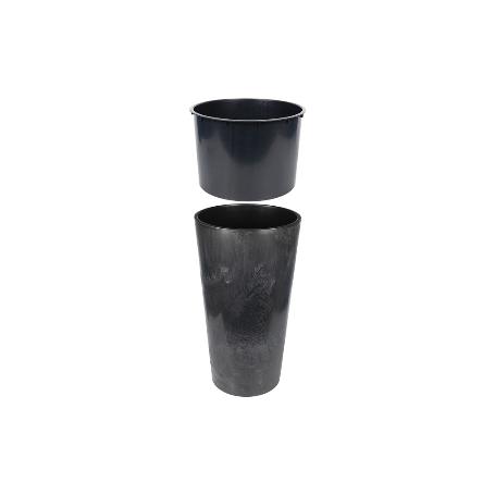 MACETERO 2 EN 1 FORMA CONICA CON DEPÓSITO COLOR NEGRO PP Ø 409 X 750 MM 29,5 L