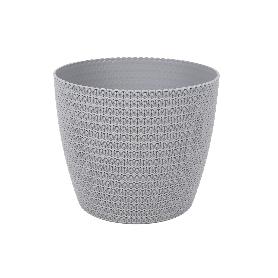 MACETA O MACETERO TRENZADA COLOR GRIS CLARO PP Ø 359 X 315 MM 26,5 L VENTA UNITARIA