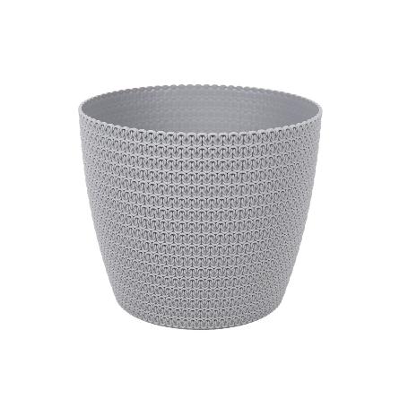 MACETA O MACETERO TRENZADA COLOR GRIS CLARO PP Ø 359 X 315 MM 26,5 L VENTA UNITARIA