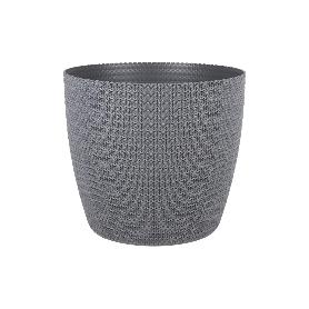 MACETA O MACETERO TRENZADA COLOR GRIS OSCURO PP Ø 215 X 185 MM 5,2 L   CAJA 5 UNID.