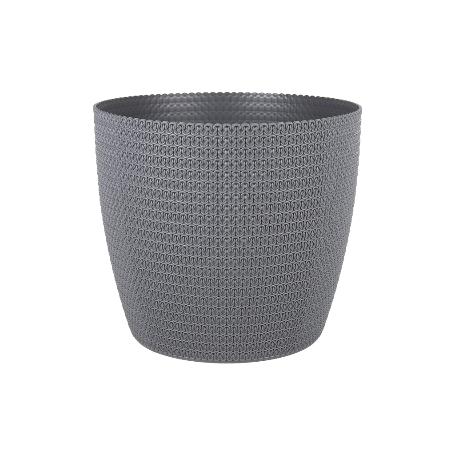 MACETA O MACETERO TRENZADA COLOR GRIS OSCURO PP Ø 215 X 185 MM 5,2 L   CAJA 5 UNID.