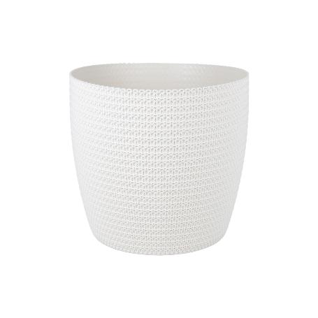 MACETA O MACETERO TRENZADA COLOR BEIGE PP Ø 306 X 262 MM 15,6 L   CAJA 5 UNID.