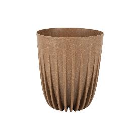 MACETA CON FILTRO DE DRENAJE A RAYAS COLOR MARRÓN WPC Ø 145 X 172 MM 1,5 L VENTA UNITARIA