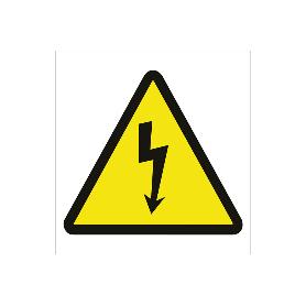 SEÑAL ADHESIVA 105X105 MM. RIESGO ELÉCTRICO. EL DISEÑO DE LA SEÑAL PUEDE VARIAR, PERO EN NINGÚN CASO SE VARIARÁ EL 