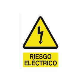 SEÑAL POLIESTIRENO 210X148 MM RIESGO ELÉCTRICO. EL DISEÑO DE LA SEÑAL PUEDE VARIAR, PERO EN NINGÚN CASO SE VARIARÁ 