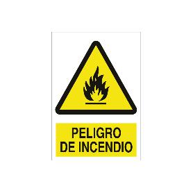 SEÑAL POLIESTIRENO 297X210 MM PELIGRO DE INCENDIO