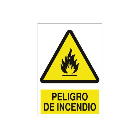 SEÑAL POLIESTIRENO 297X210 MM PELIGRO DE INCENDIO