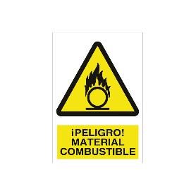 SEÑAL POLIESTIRENO 297X210 MM ¡PELIGRO! MATERIAL COMBUSTIBLE
