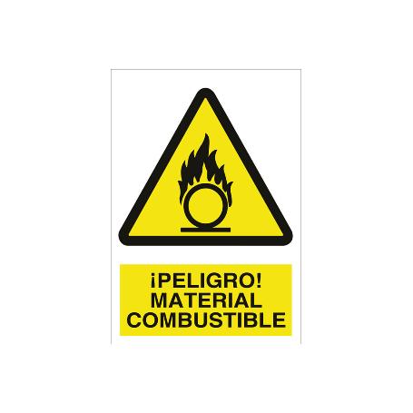 SEÑAL POLIESTIRENO 297X210 MM ¡PELIGRO! MATERIAL COMBUSTIBLE
