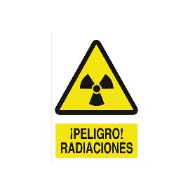 SEÑAL POLIESTIRENO 297X210 MM ¡PELIGRO! RADIACIONES