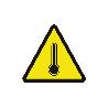 SEÑAL ADHESIVA 105X105 MM. PELIGRO ALTA TEMPERATURA