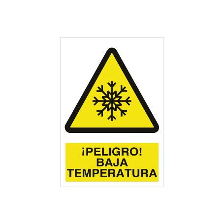 SEÑAL POLIESTIRENO 297X210 MM ¡PELIGRO! BAJA TEMPERATURA