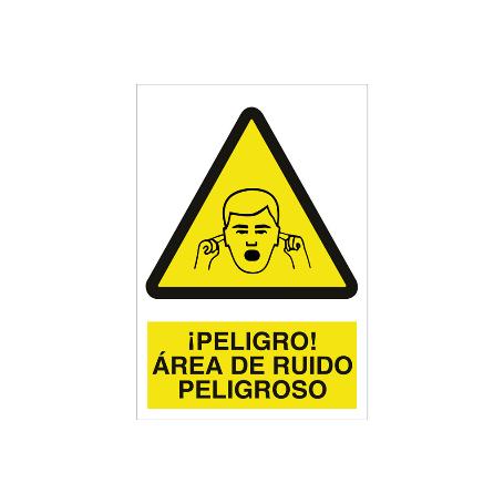 SEÑAL POLIESTIRENO 210X148MM. ¡PELIGRO! ÁREA DE RUIDO PELIGROSO