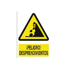 SEÑAL POLIESTIRENO 210X148MM. ¡PELIGRO! DESPRENDIMIENTOS