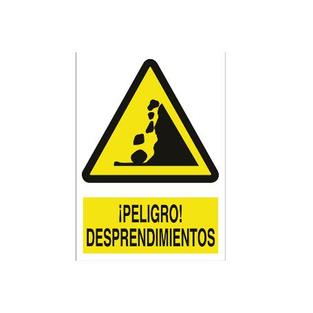 SEÑAL POLIESTIRENO 210X148MM. ¡PELIGRO! DESPRENDIMIENTOS