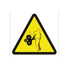 SEÑAL ADHESIVA 105X105MM. PELIGRO ATRAPAMIENTOS