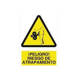 SEÑAL POLIESTIRENO 148X105MM. ¡PELIGRO! RIESGO DE ATRAPAMIENTO