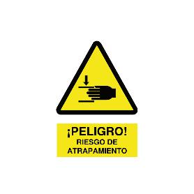 SEÑAL POLIESTIRENO 210X148MM. ¡PELIGRO! RIESGO DE ATRAPAMIENTO