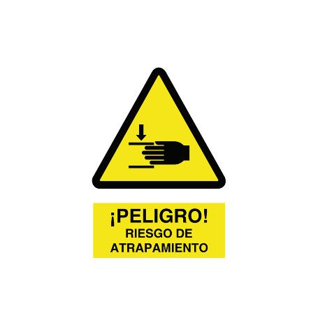 SEÑAL POLIESTIRENO 210X148MM. ¡PELIGRO! RIESGO DE ATRAPAMIENTO