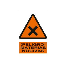 SEÑAL POLIESTIRENO 210X148MM. ¡PELIGRO! MATERIAS NOCIVAS