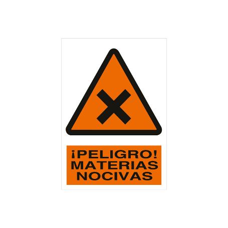 SEÑAL POLIESTIRENO 297X210 MM. ¡PELIGRO! MATERIAS NOCIVAS