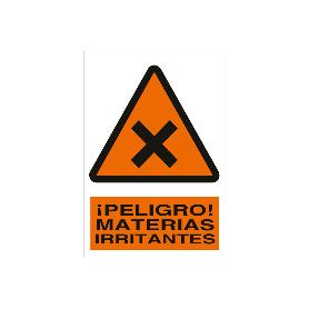 SEÑAL POLIESTIRENO 210X148MM. ¡PELIGRO! MATERIAS IRRITANTES