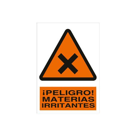 SEÑAL POLIESTIRENO 210X148MM. ¡PELIGRO! MATERIAS IRRITANTES