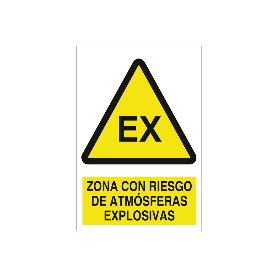 SEÑAL POLIESTIRENO 210X148MM. ZONA CON RIESGO DE ATMÓSFERAS EXPLOSIVAS