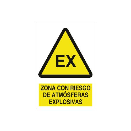 SEÑAL POLIESTIRENO 420X297MM. ZONA CON RIESGO DE ATMÓSFERAS EXPLOSIVAS